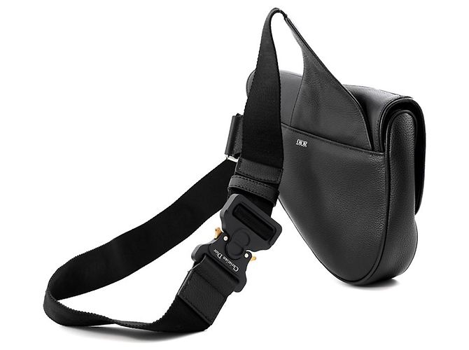 Borsa Saddle Christian Dior in pelle nera - vista 2