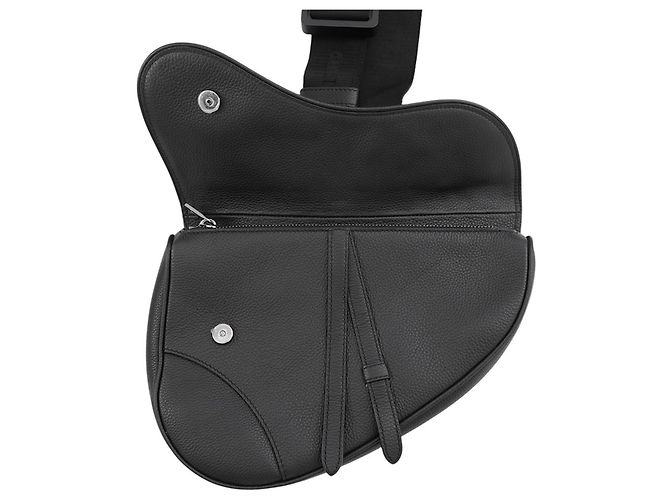 Borsa Saddle Christian Dior in pelle nera - vista 6