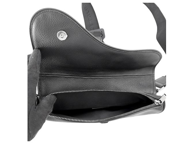 Borsa Saddle Christian Dior in pelle nera - vista 7