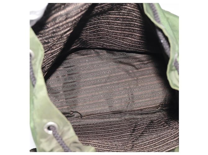 Mochila PRADA Nylon Verde Plata Auth ar14348 - Jerrillo - vista 11