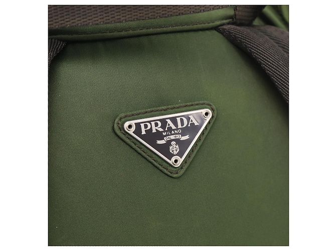 Mochila PRADA Nylon Verde Plata Auth ar14348 - Jerrillo - vista 15