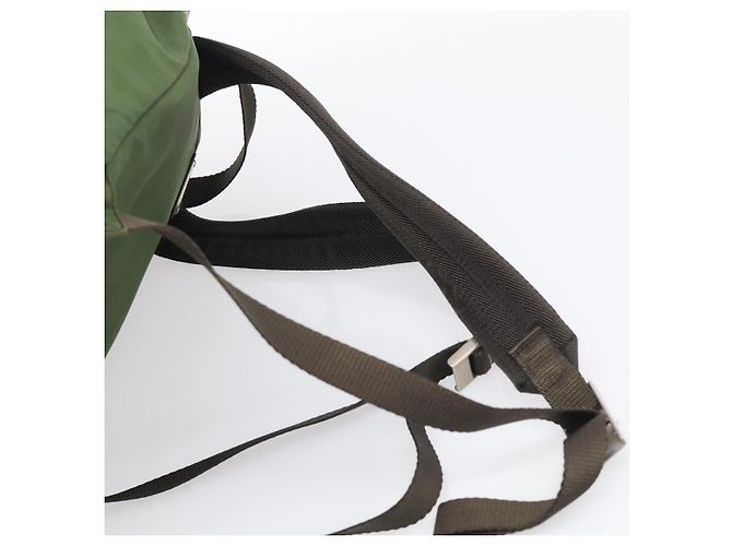 Mochila PRADA Nylon Verde Plata Auth ar14348 - Jerrillo - vista 16