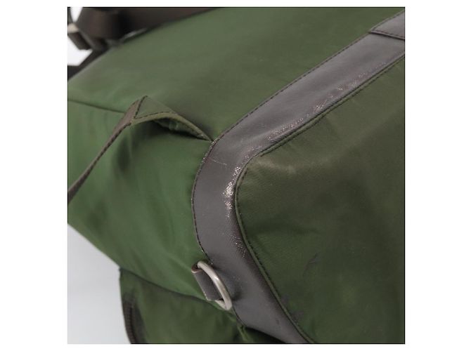 Mochila PRADA Nylon Verde Plata Auth ar14348 - Jerrillo - vista 19