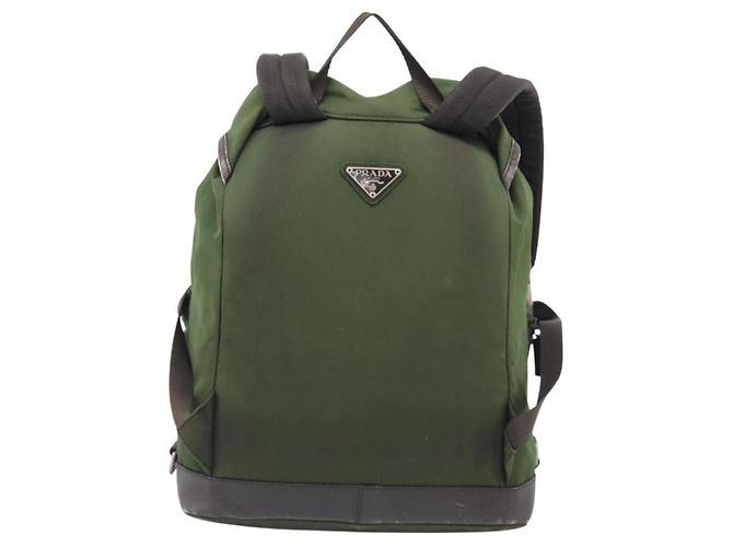 Mochila PRADA Nylon Verde Plata Auth ar14348 - Jerrillo - vista 2