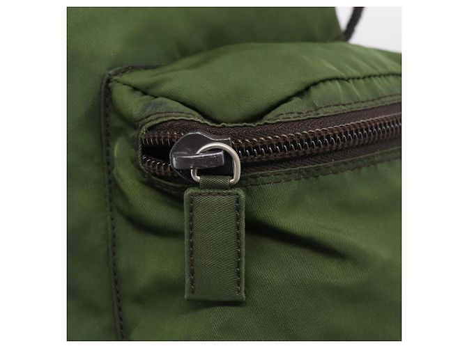 Mochila PRADA Nylon Verde Plata Auth ar14348 - Jerrillo - vista 20