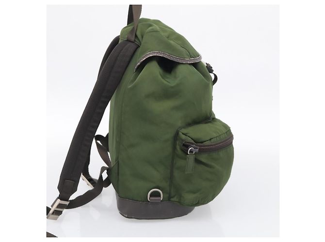 Mochila PRADA Nylon Verde Plata Auth ar14348 - Jerrillo - vista 3