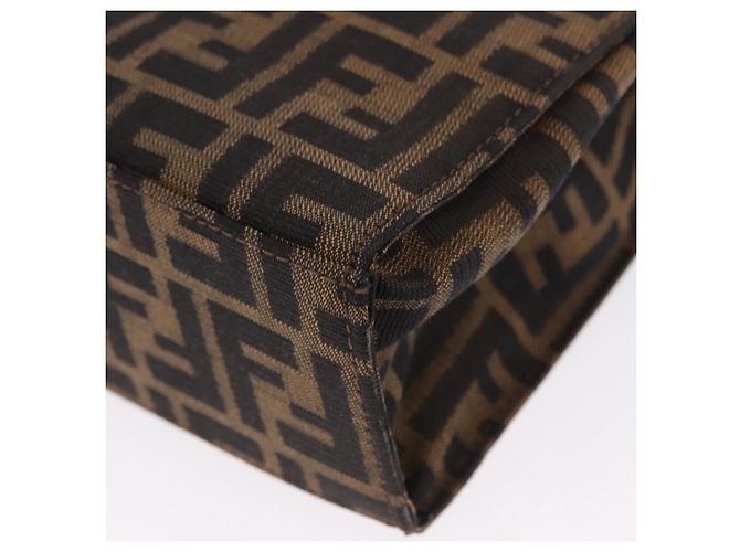 FENDI Zucca Canvas Mamma Baguette Hand Bag Black Brown Auth 175070 - Jerrillo - vista 15