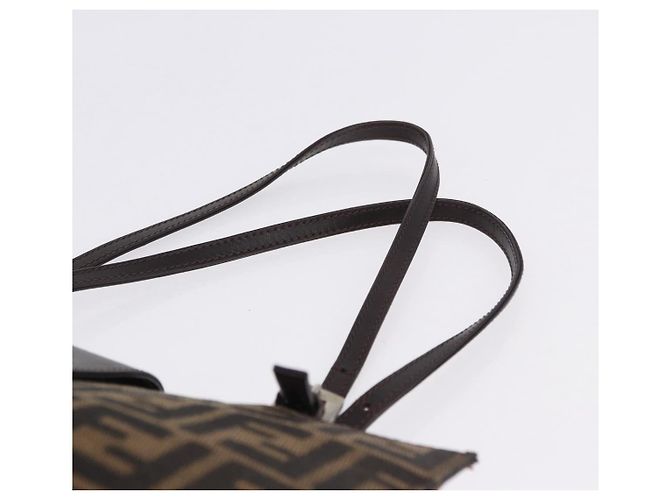 FENDI Zucca Canvas Mamma Baguette Hand Bag Black Brown Auth 175070 - Jerrillo - vista 9