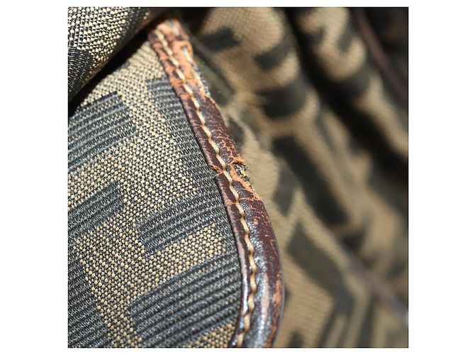 FENDI Zucca Canvas Backpack Brown Black Auth am11755 - Jerrillo - vista 10