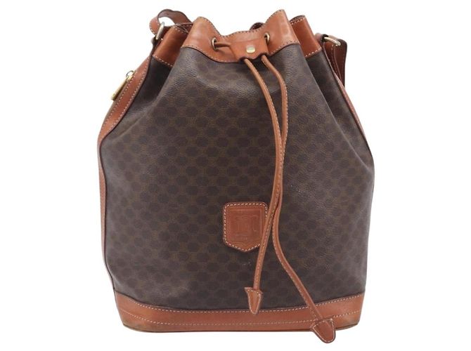 Céline CELINE Macadam Canvas Shoulder Bag PVC Leather Brown Gold Auth 209928 - Jerrillo - vista 13