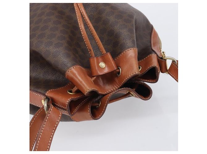 Céline CELINE Macadam Canvas Shoulder Bag PVC Leather Brown Gold Auth 209928 - Jerrillo - vista 6