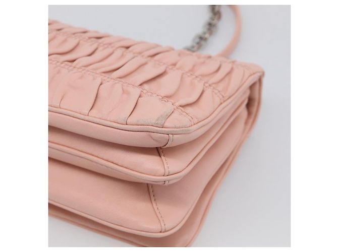 PRADA Chain Shoulder Bag Leather Pink Silver Auth 210425V - Jerrillo - vista 12