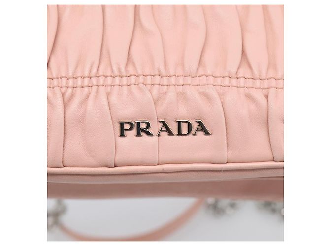PRADA Chain Shoulder Bag Leather Pink Silver Auth 210425V - Jerrillo - vista 14