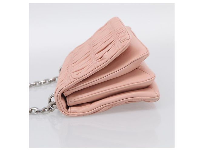 PRADA Chain Shoulder Bag Leather Pink Silver Auth 210425V - Jerrillo - vista 4