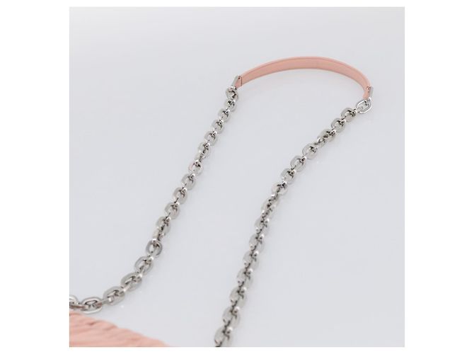 PRADA Chain Shoulder Bag Leather Pink Silver Auth 210425V - Jerrillo - vista 8