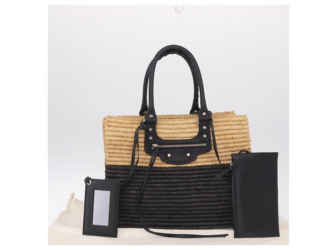 Balenciaga Hand Bag Raffia Beige Silver 339560 Auth 210621M - Jerrillo - vista 13