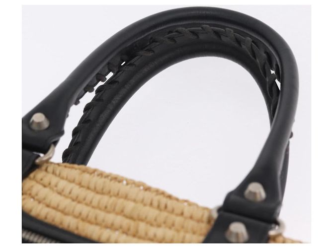 Balenciaga Hand Bag Raffia Beige Silver 339560 Auth 210621M - Jerrillo - vista 14