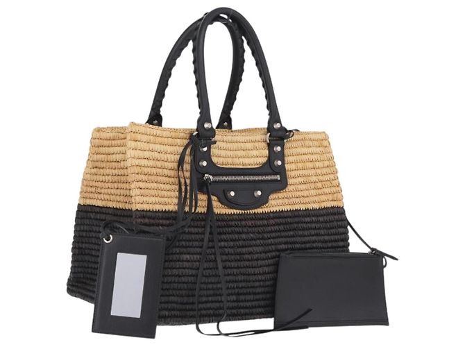 Balenciaga Hand Bag Raffia Beige Silver 339560 Auth 210621M - Jerrillo - vista 2