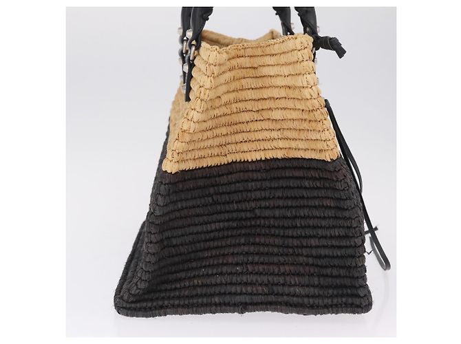 Balenciaga Hand Bag Raffia Beige Silver 339560 Auth 210621M - Jerrillo - vista 6
