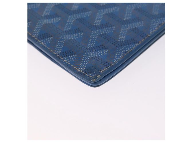 Goyard Herringbone Long Wallet PVC Leather Blue Silver Auth 211075 - Jerrillo - vista 10