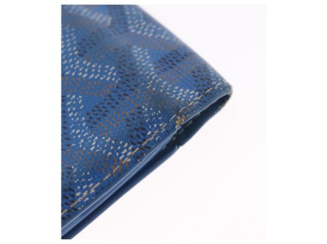 Goyard Herringbone Long Wallet PVC Leather Blue Silver Auth 211075 - Jerrillo - vista 12