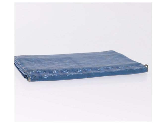 Goyard Herringbone Long Wallet PVC Leather Blue Silver Auth 211075 - Jerrillo - vista 6