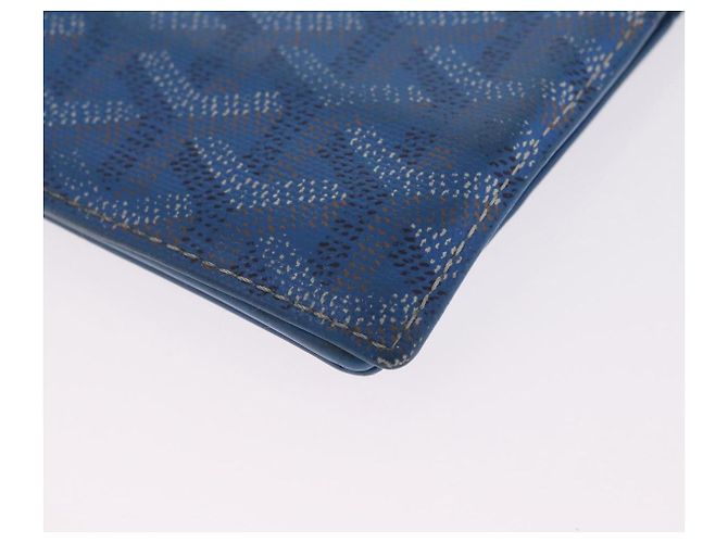 Goyard Herringbone Long Wallet PVC Leather Blue Silver Auth 211075 - Jerrillo - vista 9