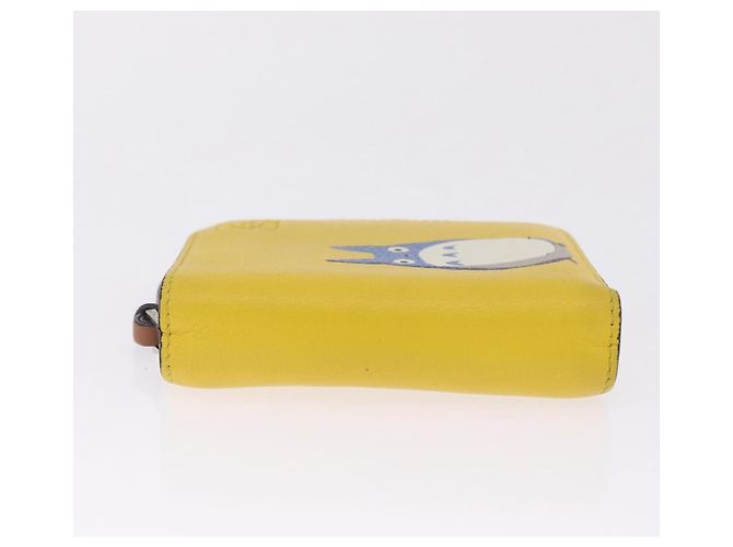LOEWE x Studio Ghibli Medium Totoro Wallet Leather Yellow Silver Auth 212706M - Jerrillo - vista 4