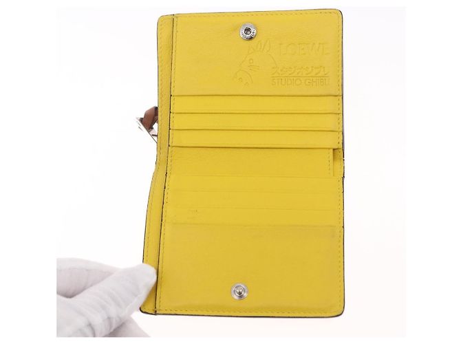 LOEWE x Studio Ghibli Medium Totoro Wallet Leather Yellow Silver Auth 212706M - Jerrillo - vista 8