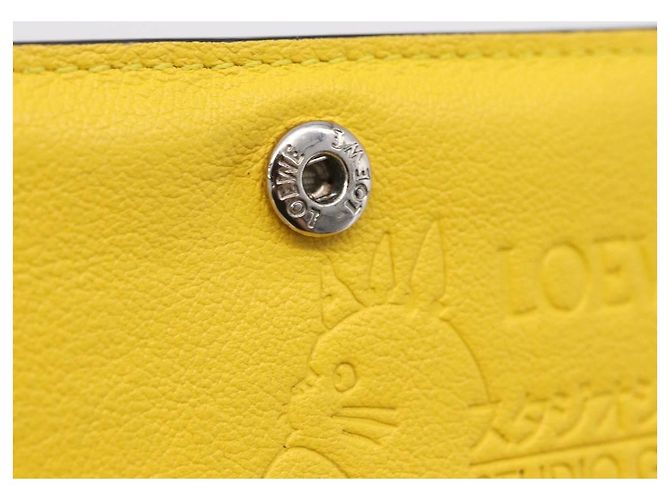 LOEWE x Studio Ghibli Medium Totoro Wallet Leather Yellow Silver Auth 212706M - Jerrillo - vista 9