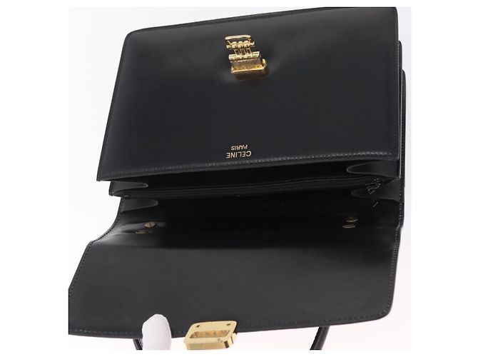 Céline CELINE Hand Bag Leather Black Gold Auth ka7008 - Jerrillo - vista 18