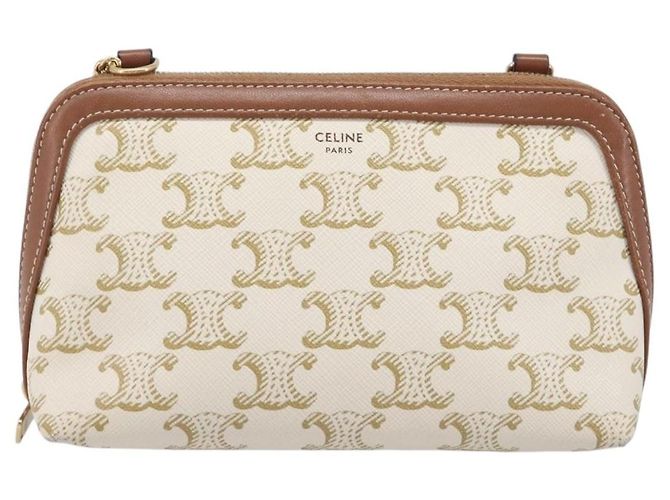 Céline CELINE Triomphe Chain Shoulder Bag PVC White Gold Auth 207222A - Jerrillo - vista 13