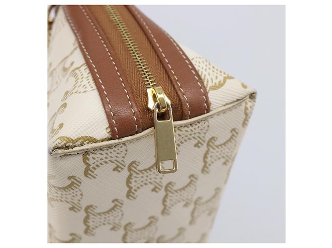 Céline CELINE Triomphe Chain Shoulder Bag PVC White Gold Auth 207222A - Jerrillo - vista 20
