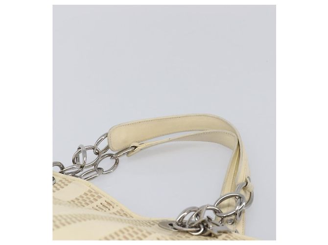 Christian Dior Chain Tote Bag Leather Beige Silver Auth ka7002A - Jerrillo - vista 8
