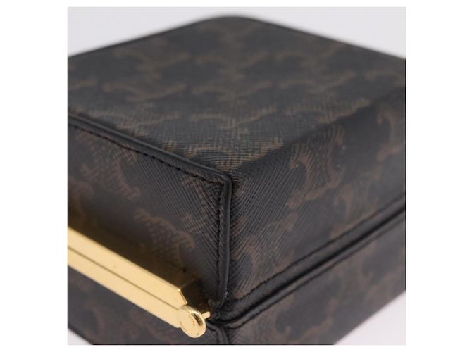 Céline CELINE Macadam Canvas Triomphe Minodiere Hand Bag PVC Black Gold Auth 211460M - Jerrillo - vista 14