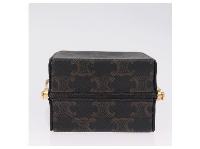 Céline CELINE Macadam Canvas Triomphe Minodiere Hand Bag PVC Black Gold Auth 211460M - Jerrillo - vista 5