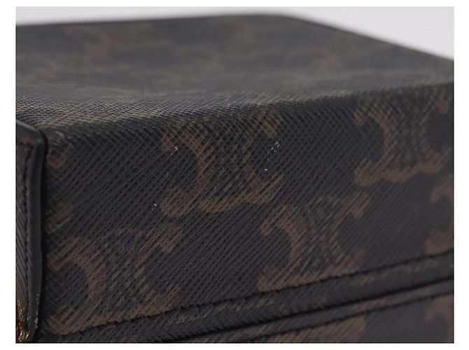 Céline CELINE Macadam Canvas Triomphe Minodiere Hand Bag PVC Black Gold Auth 211460M - Jerrillo - vista 6