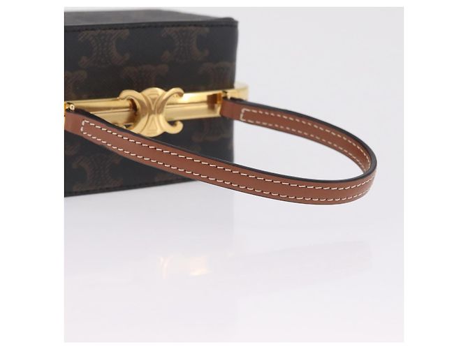 Céline CELINE Macadam Canvas Triomphe Minodiere Hand Bag PVC Black Gold Auth 211460M - Jerrillo - vista 8