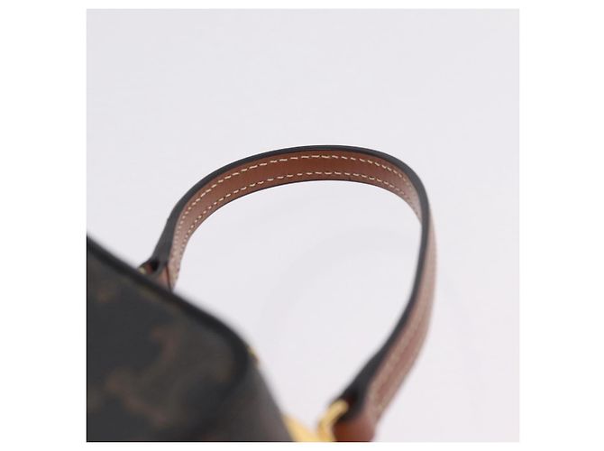 Céline CELINE Macadam Canvas Triomphe Minodiere Hand Bag PVC Black Gold Auth 211460M - Jerrillo - vista 9