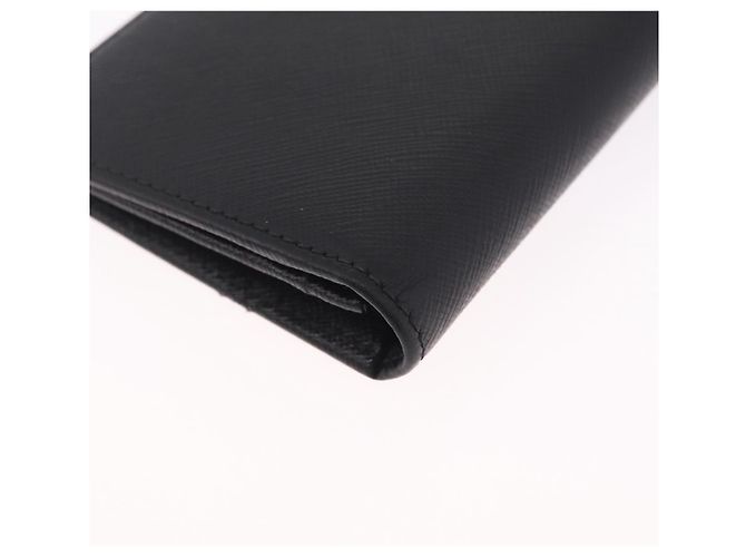 PRADA Long Wallet Safiano Leather Black Silver Auth 211994A - Jerrillo - vista 16