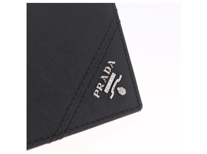 PRADA Long Wallet Safiano Leather Black Silver Auth 211994A - Jerrillo - vista 17