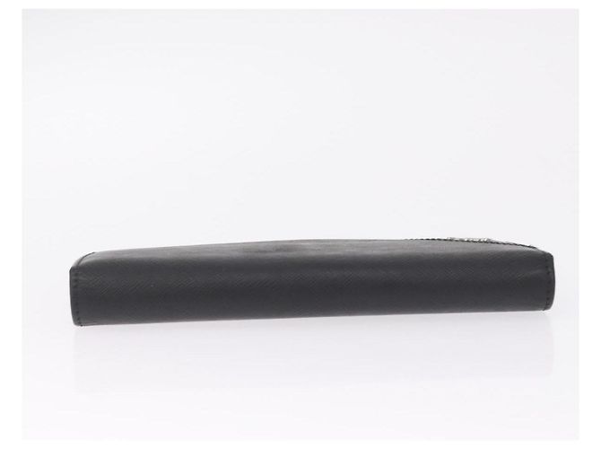 PRADA Long Wallet Safiano Leather Black Silver Auth 211994A - Jerrillo - vista 4