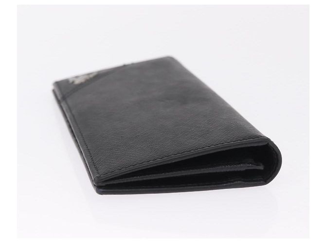 PRADA Long Wallet Safiano Leather Black Silver Auth 211994A - Jerrillo - vista 5