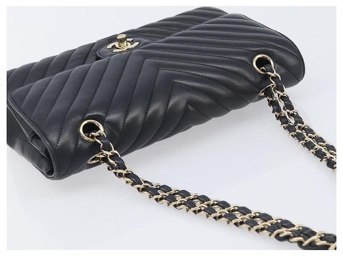 Chanel Double Stitch Flap Chevron Lambskin Medium - vista 6