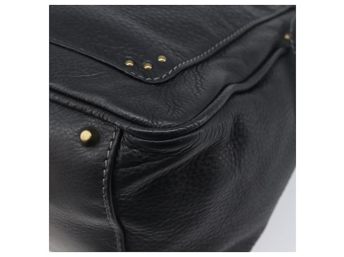 Chloé Chloe Paddington Shoulder Bag Leather Black Gold Silver Auth 209218V - Jerrillo - vista 12