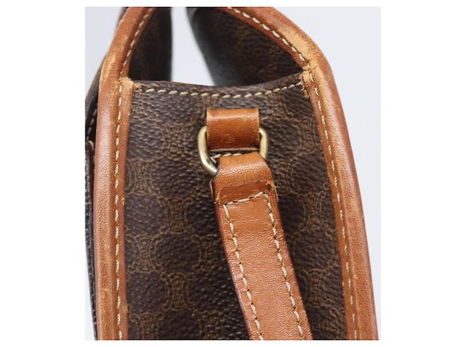 Céline CELINE Macadam Canvas Shoulder Bag PVC Leather Brown Gold Auth 213322 - Jerrillo - vista 10