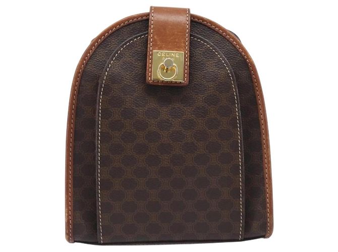 Céline CELINE Macadam Canvas Shoulder Bag PVC Leather Brown Gold Auth 213322 - Jerrillo - vista 13