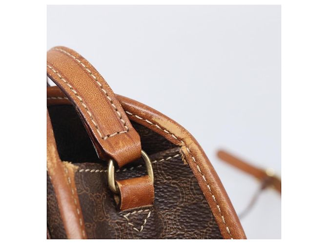 Céline CELINE Macadam Canvas Shoulder Bag PVC Leather Brown Gold Auth 213322 - Jerrillo - vista 17