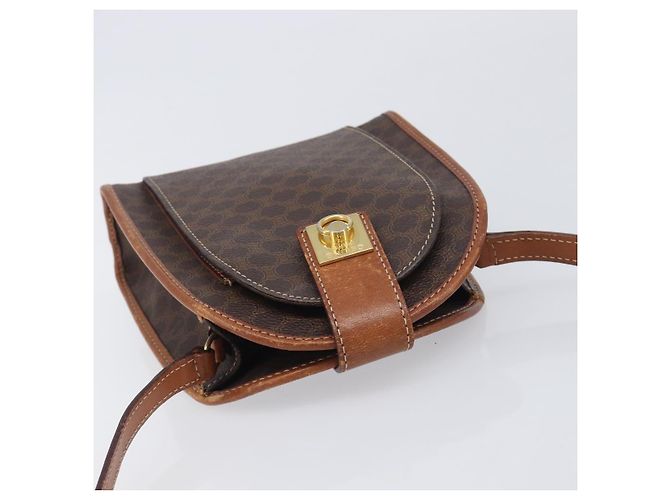 Céline CELINE Macadam Canvas Shoulder Bag PVC Leather Brown Gold Auth 213322 - Jerrillo - vista 6