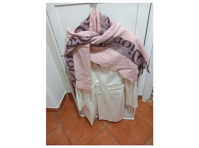 Dior Schal aus rosa Wolle und Acryl mit Monogramm - Ansicht 2